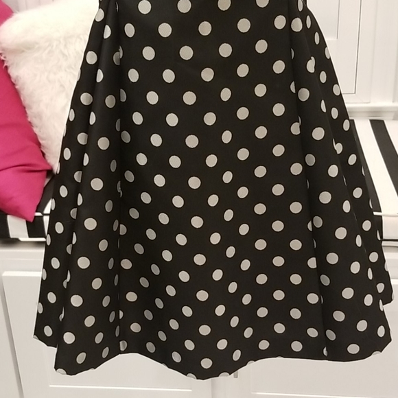 Black mini dress with silver polka dot - Picture 3 of 8